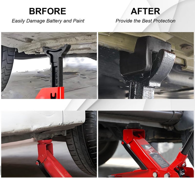 Tussgey 【Upgrade】 8 Pcs Universal Floor Jack Pad, 2 Types Jack Stand Pads Adapter with Anti-Slip Design, Premium Rubber Slotted Frame Rail Pinch Welds Protector, Strong Jack Stand Accessories for for Cars - Image 3